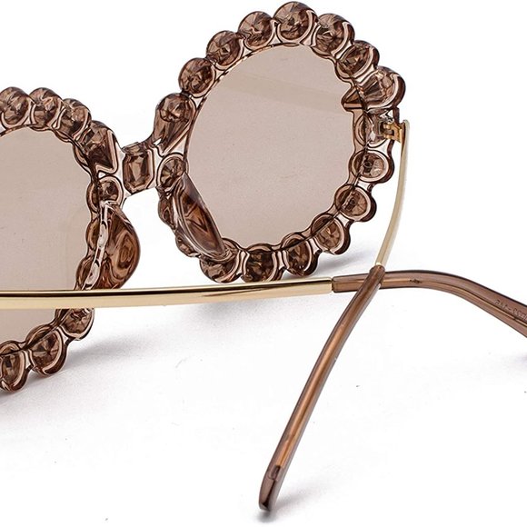 Women Big Rhinestone Sunglasses Oversized Round